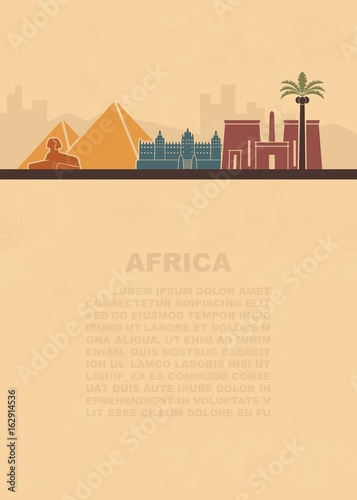 The layout of the leaflets with the sights Africa and place for text