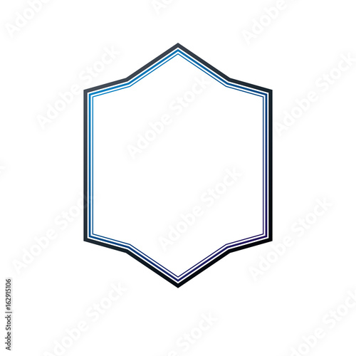 Vintage frame with clear copy-space, heraldic design, protection shield. Antique Coat of Arms decorative emblem isolated vector illustration.