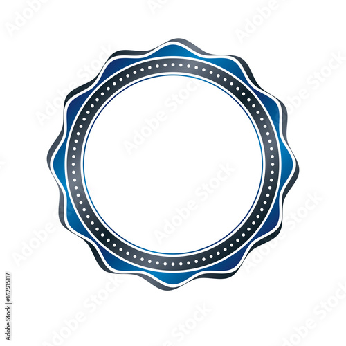 Award vintage circular frame with clear copy space made as art medallion design decorated with curves and undulate lines. Vector retro style label.