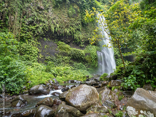 Sendang Gile Waterfall in the near of the Volcano Rinjani, Lombok, Indonesia photo