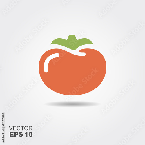 Illustration of tomato flat icon with shadow