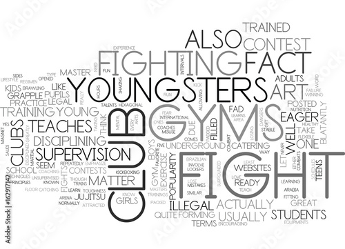 WHAT YOU NEED TO KNOW ABOUT FIGHT CLUB GYMS FOR KIDS TEXT WORD CLOUD CONCEPT