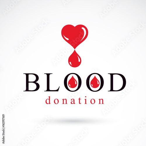 Blood donation conceptual illustration. World blood donor day logotype.