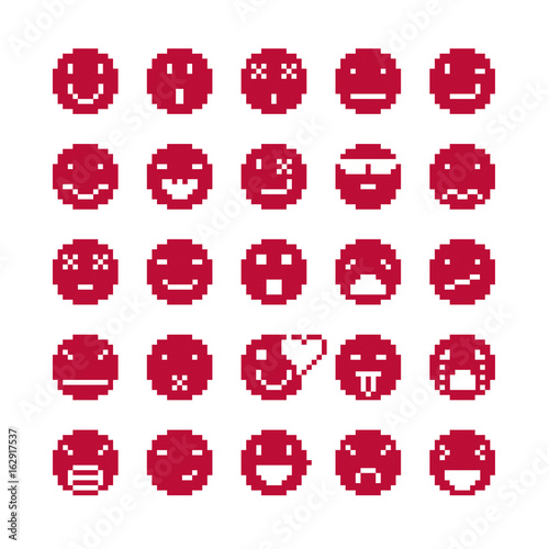 Vector pixel icons isolated...