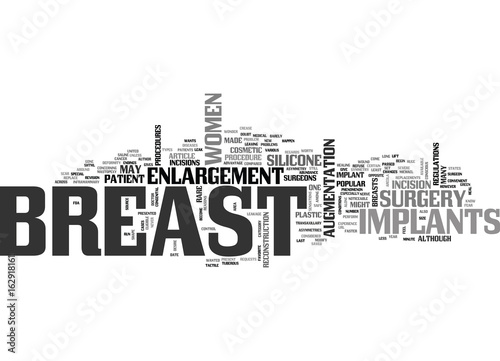 WHAT YOU WANTED TO KNOW ABOUT BREAST IMPLANTS TEXT WORD CLOUD CONCEPT