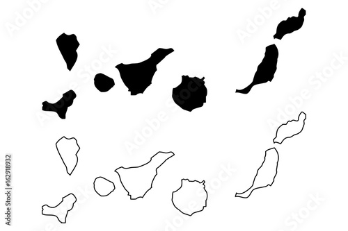 Fotografia Canary Islands map vector illustration, scribble sketch  Canary Islands