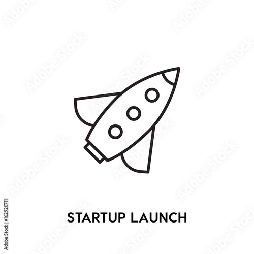 Startup launch vector icon  rocket symbol. Modern  simple flat vector illustration for web site or mobile app