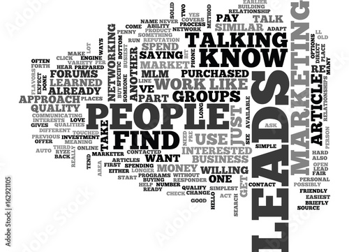 WHERE DO YOU FIND MLM LEADS PART TWO TEXT WORD CLOUD CONCEPT