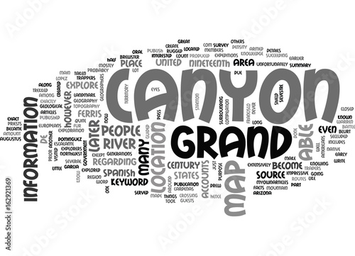 WHERE IS THE GRAND CANYON TEXT WORD CLOUD CONCEPT