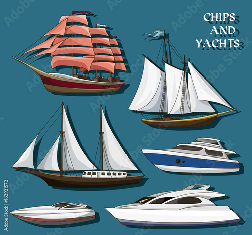 Ships and yachts set