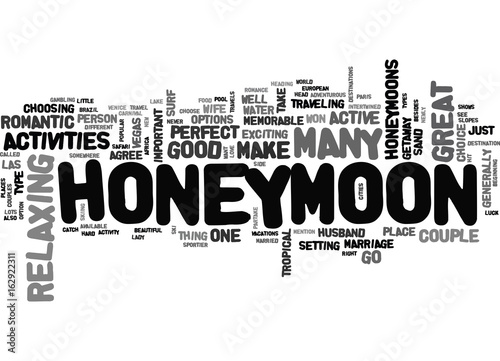 WHERE TO HONEYMOON MY LOVE TEXT WORD CLOUD CONCEPT