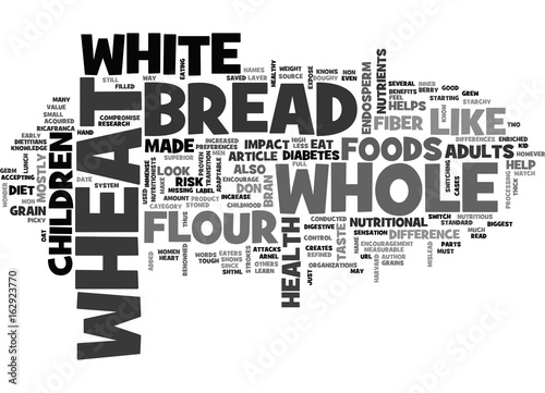 WHITE BREAD OR WHOLE WHEAT BREAD TEXT WORD CLOUD CONCEPT