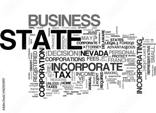 WHO SHOULD INCORPORATE OUT OF STATE TEXT WORD CLOUD CONCEPT