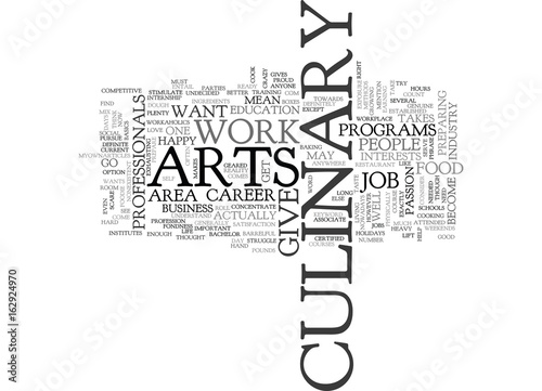 WHO TAKES CULINARY ARTS TEXT WORD CLOUD CONCEPT