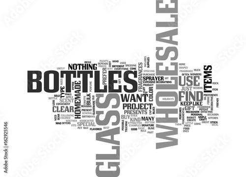 WHOLESALE GLASS BOTTLES TEXT WORD CLOUD CONCEPT