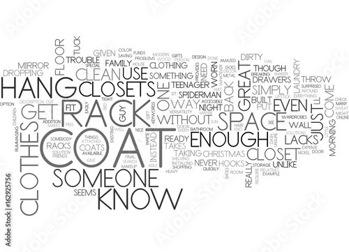 WHY A COAT RACK MAKES A GREAT GIFT TEXT WORD CLOUD CONCEPT