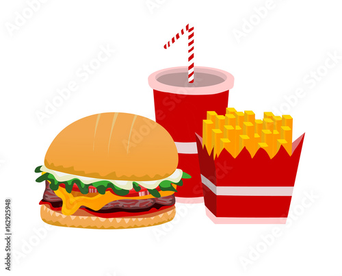 Hamburger ve kızarmış patates