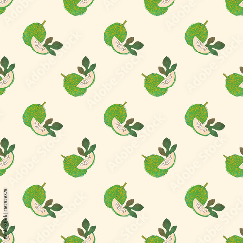 Seamless background image colorful watercolor texture tropical green gac fruit