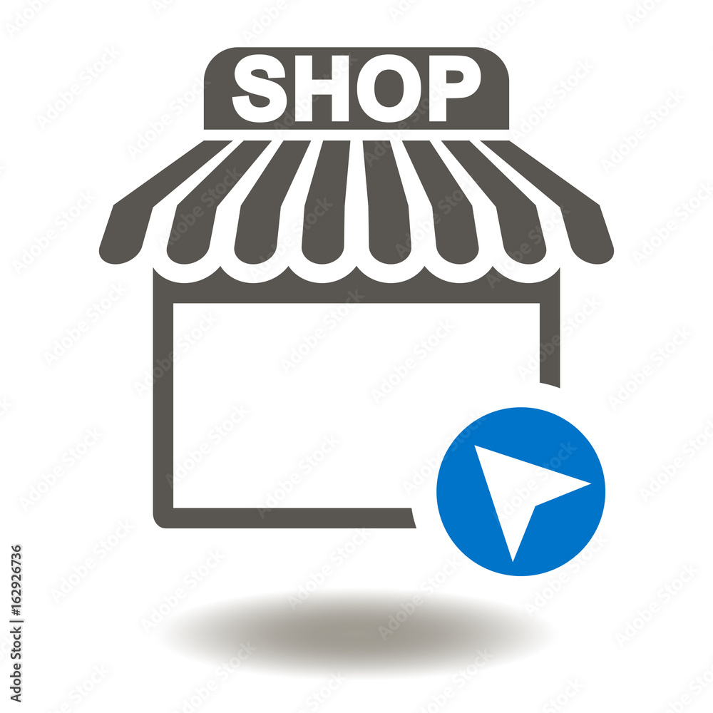 Market Place Vector Icon. Shop Location Illustration. Supermarket position  sign. Stock Vector | Adobe Stock