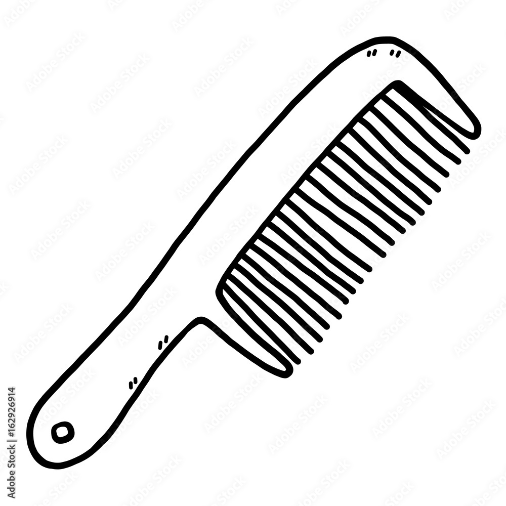 Comb Cartoon Vector And Illustration Black And White Hand Drawn 