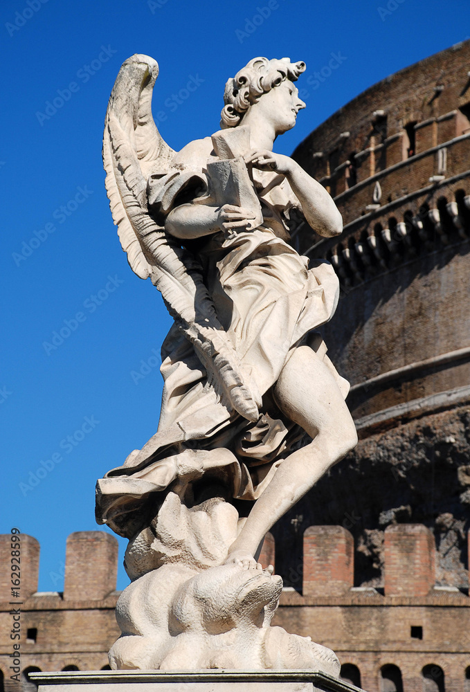 Sculpture of an angel on Ponte Sant'Angelo, Rome, Italy