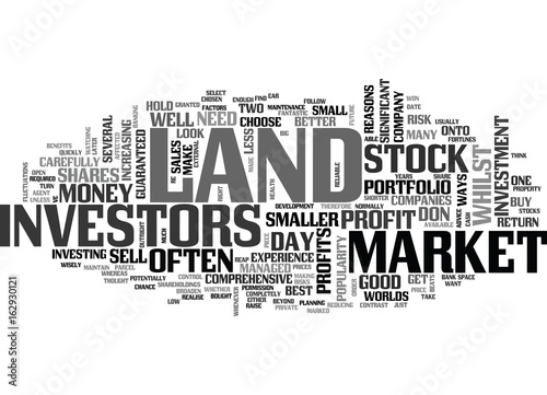 WHY LAND BEATS STOCKS AND SHARES TEXT WORD CLOUD CONCEPT