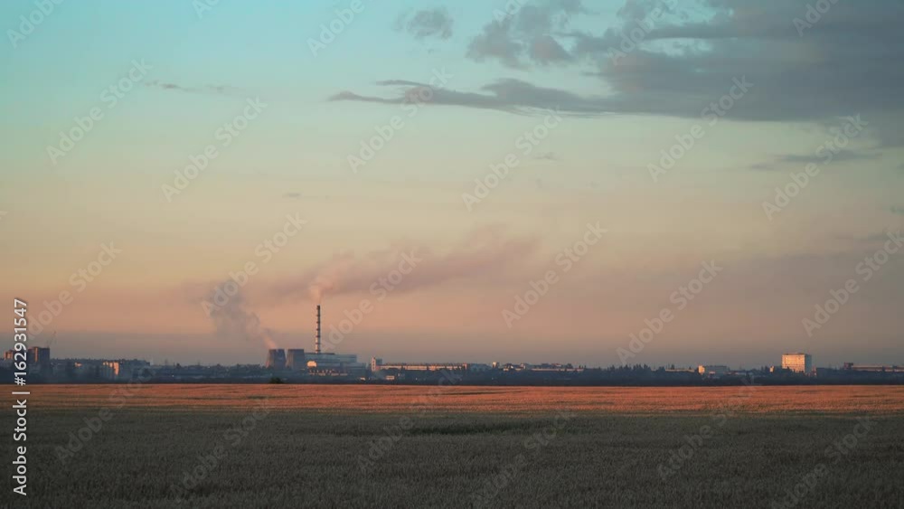 Thermal Power Plant Near Field in the Evening Thermal Power Plant Near Field in the Evening