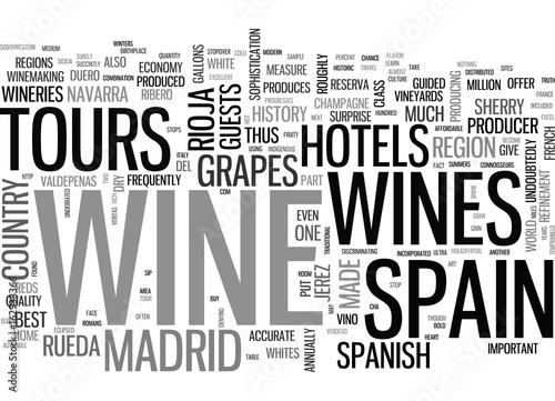 WINE TOURS IN SPAIN WHERE THERE S VINO THERE ARE WINE TOURS TEXT WORD CLOUD CONCEPT