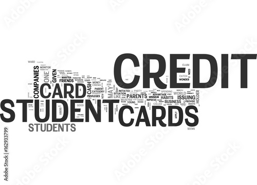 WITH STUDENT CREDIT CARDS TRY TO IMPRESS THE FRIENDS TEXT WORD CLOUD CONCEPT