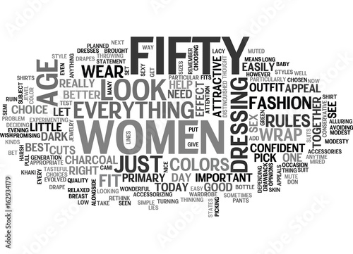 WOMEN OVER FIFTY TEXT WORD CLOUD CONCEPT
