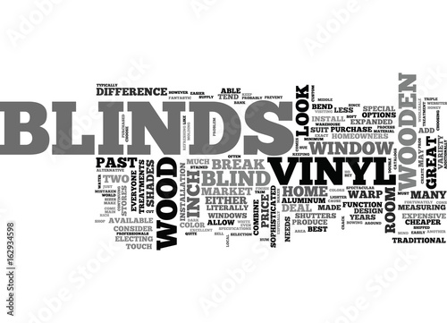 WOOD OR VINYL BLINDS TEXT WORD CLOUD CONCEPT