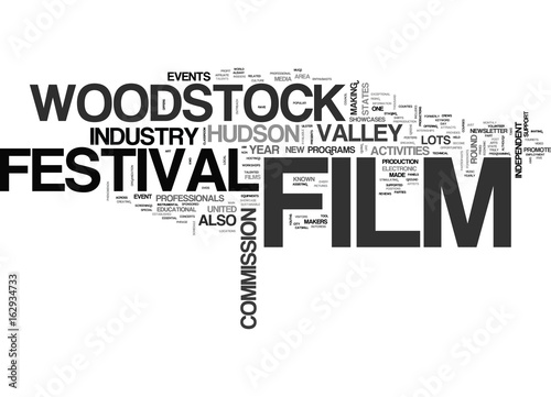 WOODSTOCK FILM FESTIVAL TEXT WORD CLOUD CONCEPT