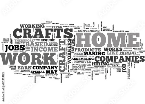 WORK AT HOME CRAFTS TEXT WORD CLOUD CONCEPT