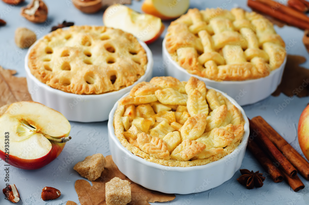 Apple pies with different design Apple pies with different design