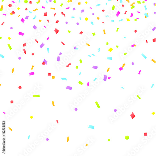 Colorful Explosion of Confetti. Vector illustration. Flat design element.