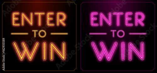 Enter to Win Vector Sign Set