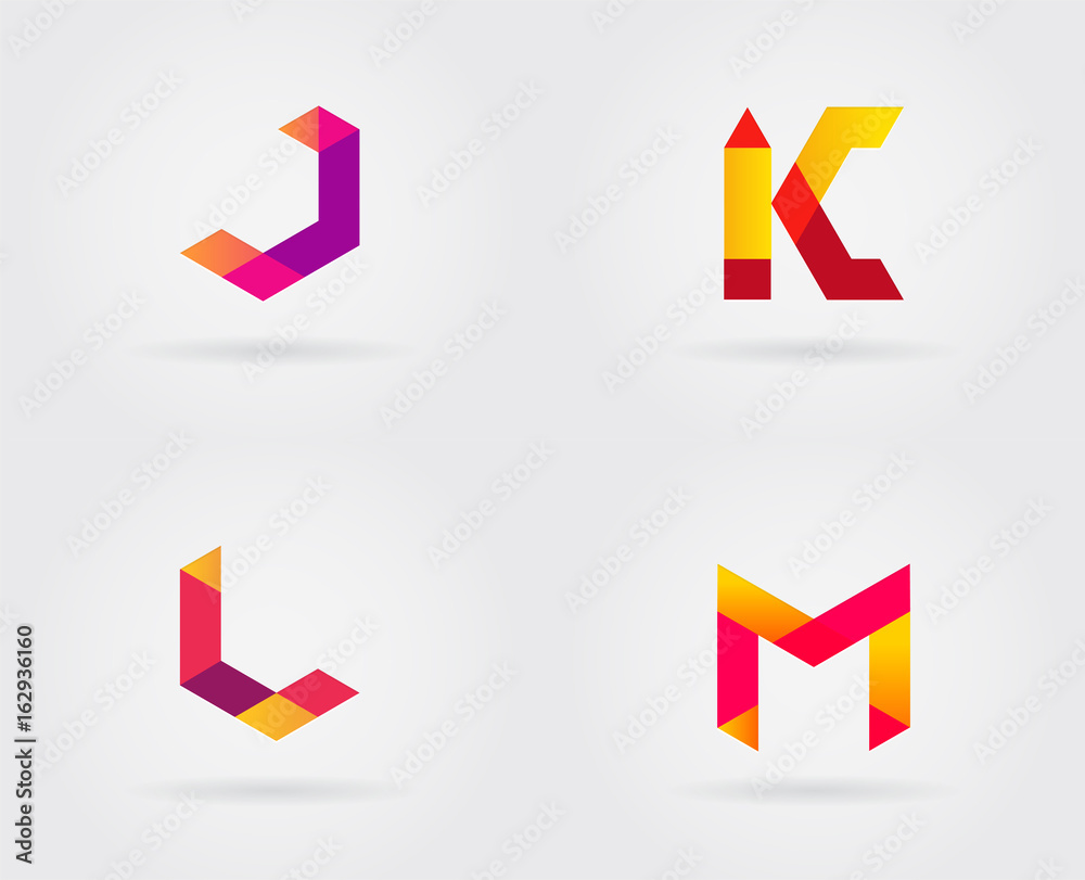 Set of Logo Letter Icon Design Template Elements in Vector