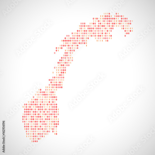 Binary digital map of Norway
