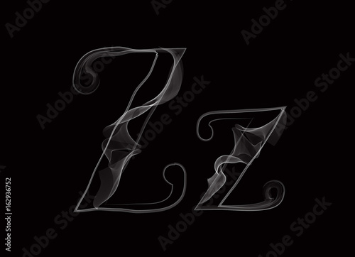 Vector Smoke or Haze Letter Font Type, two letters