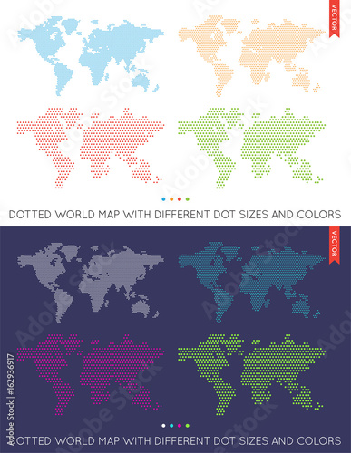 Big Set of Vector Flat Maps of the World. Infographic. Map Data.