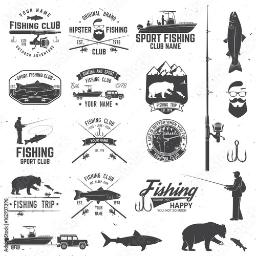 Sport Fishing club. Vector illustration.