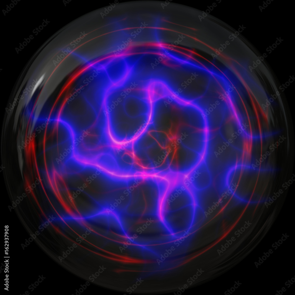 Crystal ball filled with plasma. Digital artwork for creative graphic design Crystal ball filled with plasma. Digital artwork for creative graphic design
