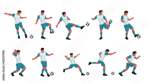 soccer player colored set