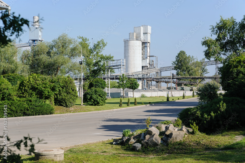 Arranged entrance to the cement plant.