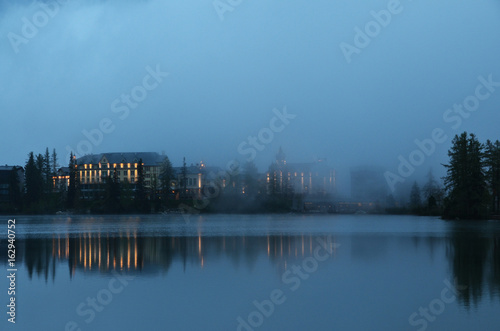 mist over the lake