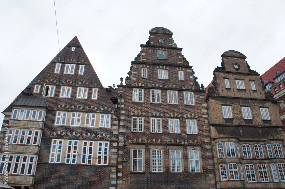 Fototapeta premium Old brick houses in Bremen, Germany 