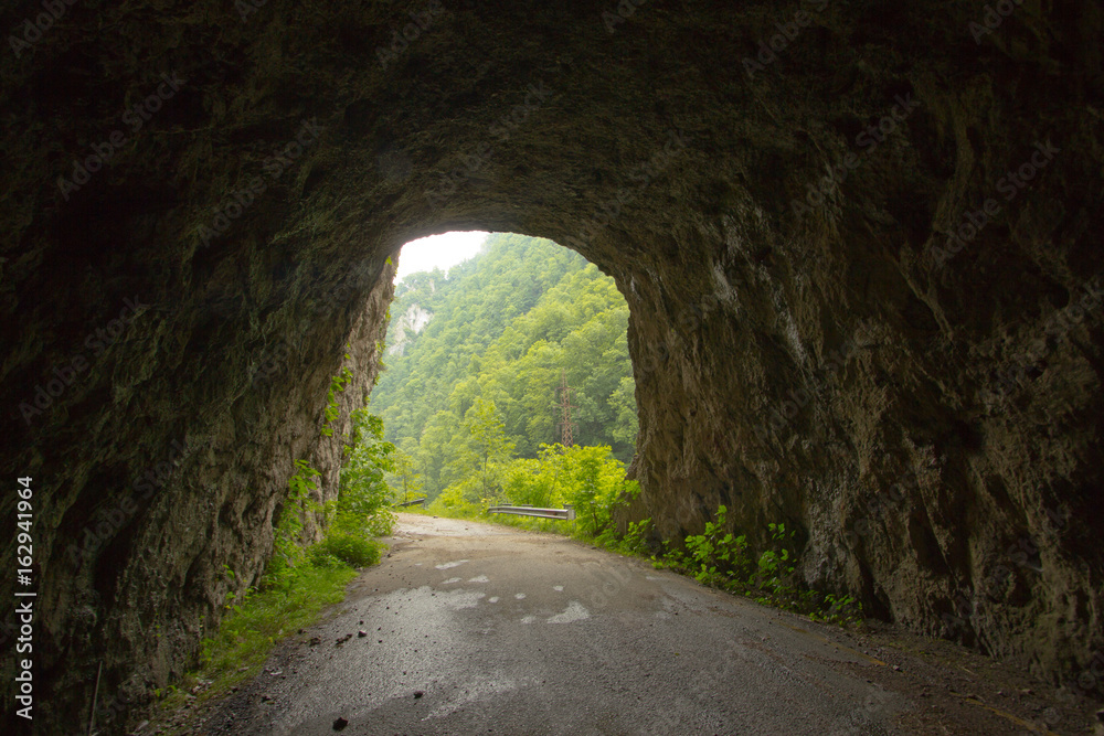 Tunnel on an old abandoned mountain road