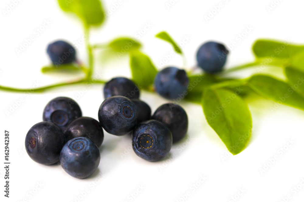 Stack of blueberries isolated on white with clipping path Stack of blueberries isolated on white with clipping path