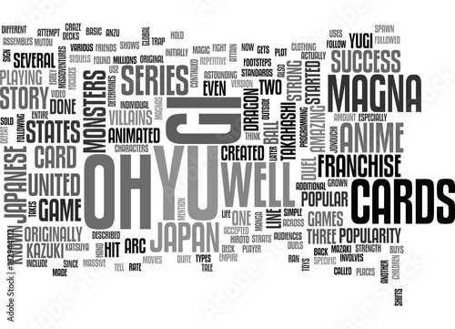 YU GI OH TEXT WORD CLOUD CONCEPT photo