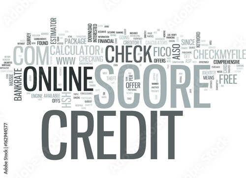 Z ONLINE CREDIT SCORE TEXT WORD CLOUD CONCEPT